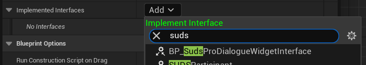 Adding the widget interface