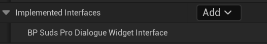Implementing BP_SudsProDialogueWidgetInterface