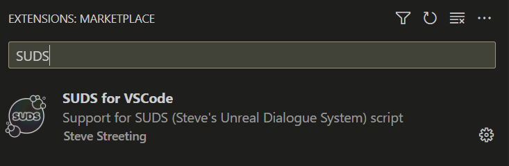 Searching for SUDS extension